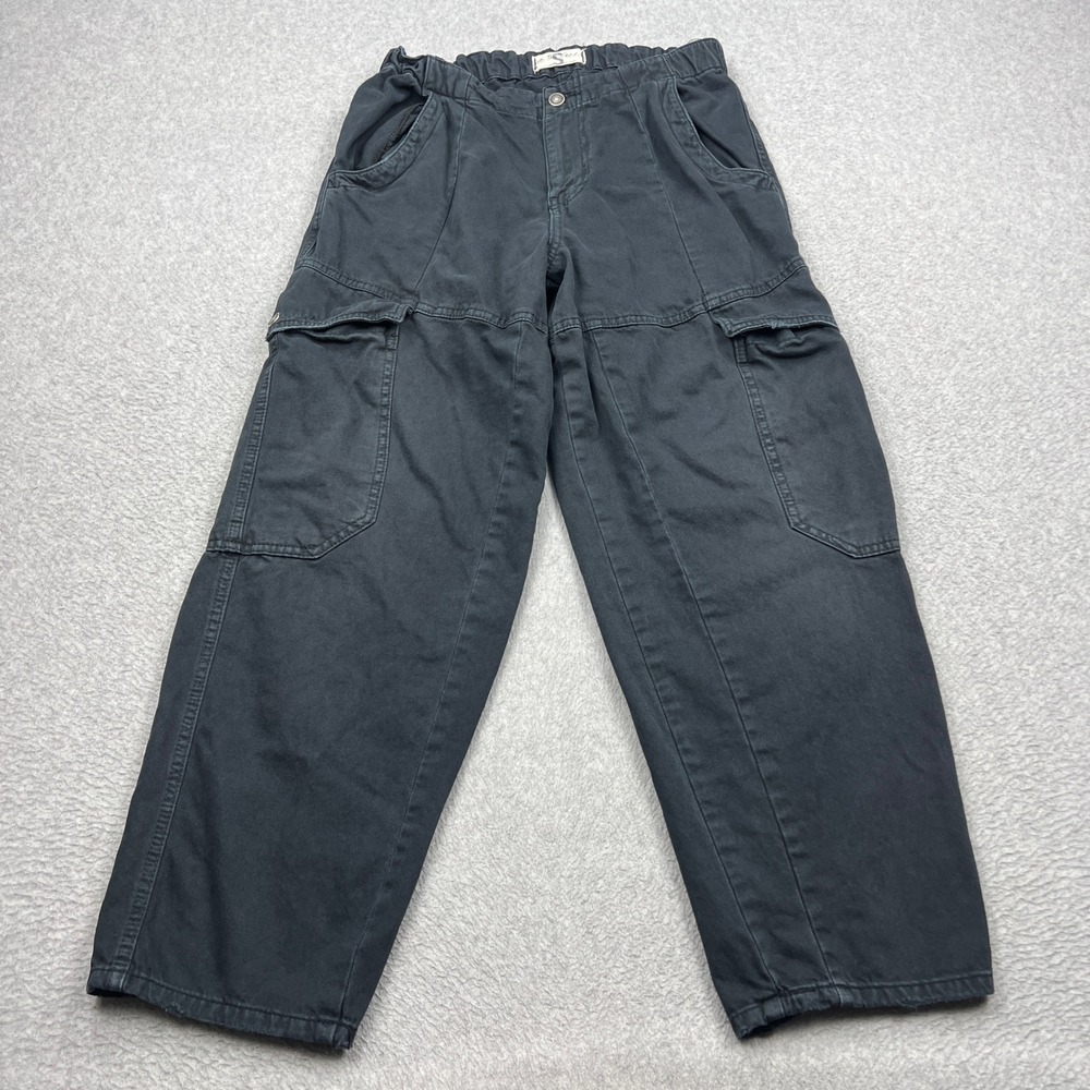 We The Free Utility Cargo Pants Womens Small Black Relaxed Fit Oversized Stretch